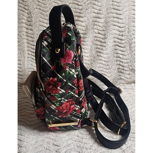 Rare BETSEY JOHNSON Mini Floral Plaid Backpack KITSCH Floppy Ear Dog NWOT main image 5